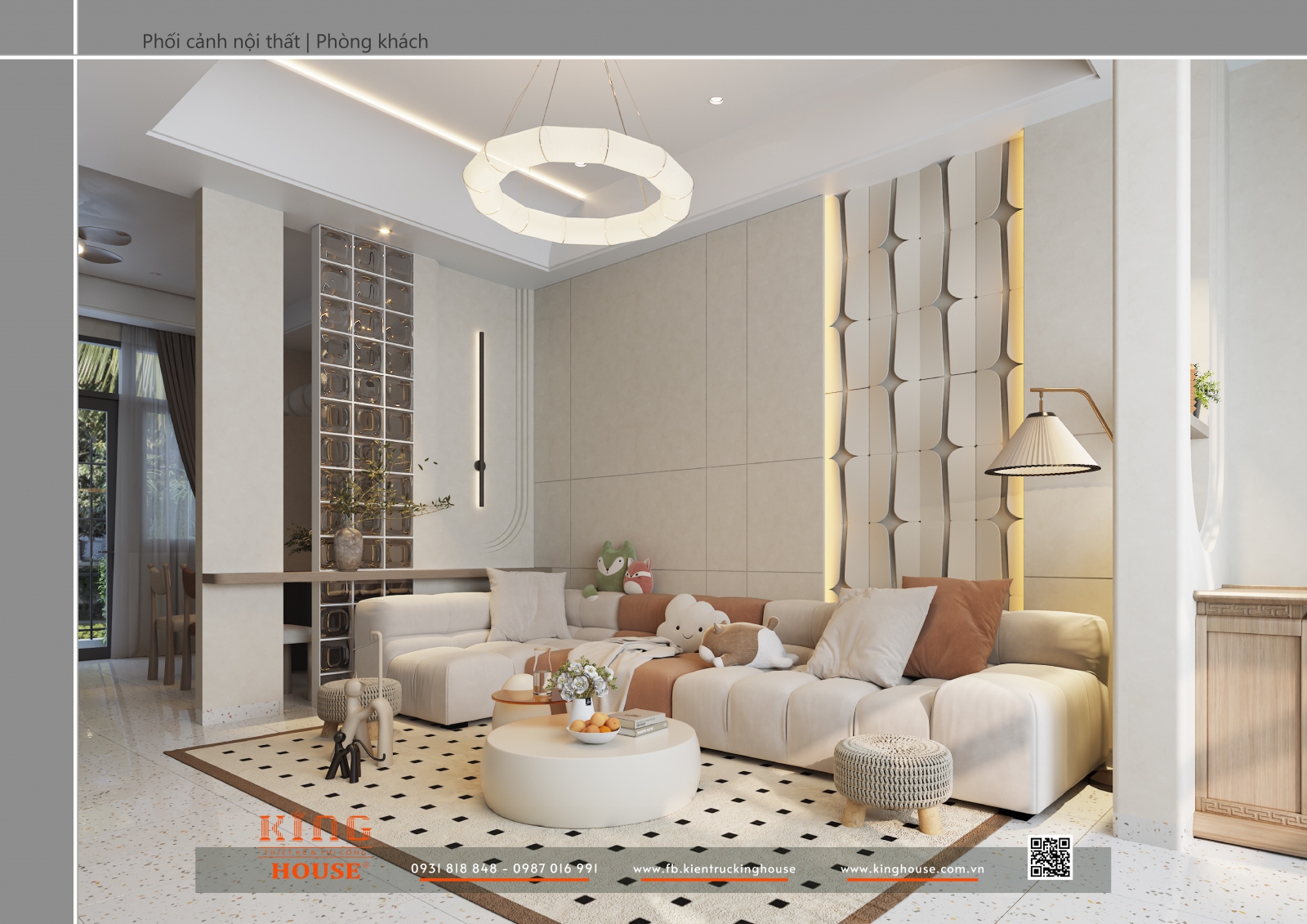 Mê Mẩn Với Mẫu Thiết Kế Phòng Khách 50m2 Sang Trọng