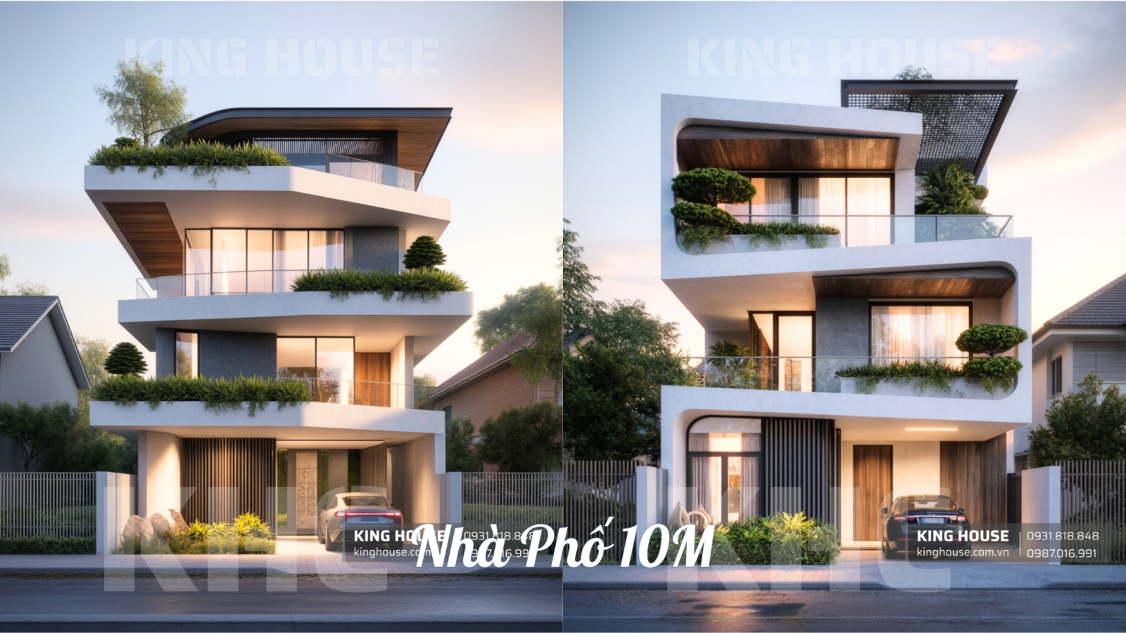 Gợi Ý Mẫu Nhà Phố Mặt Tiền 10m Đẹp Rộng Thoáng