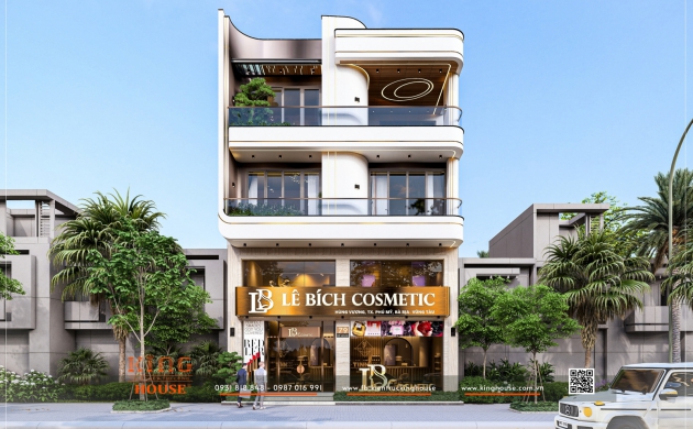 Lê Bích Cosmetics  – Nhà Ở Kết Hợp Kinh Doanh Shop Mỹ Phẩm Với Thiết Kế Hiện Đại