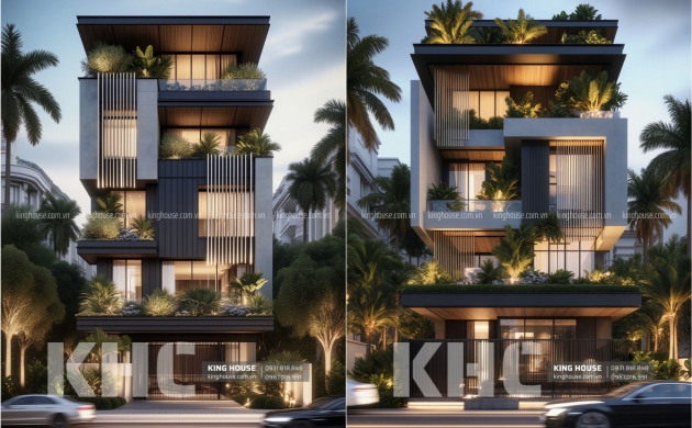 Top 15 Mẫu Biệt Thự Phố 10m Tông Màu Tối Hiện Đại Đẹp Sang Trọng Dẫn Đầu Xu Hướng