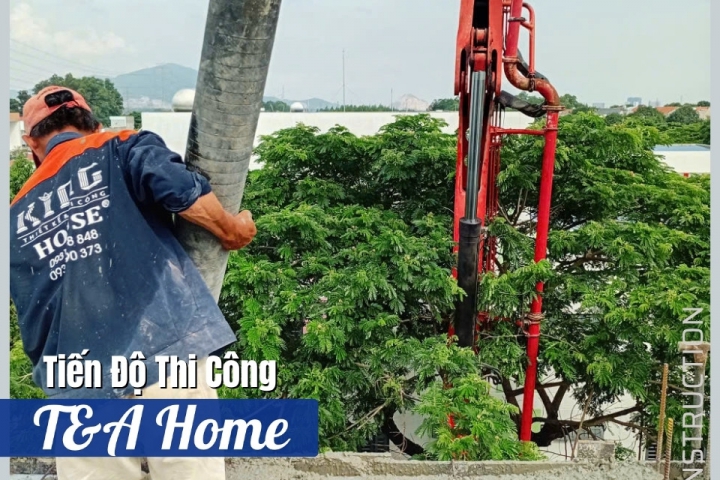 Cập Nhật Tiến Độ Đổ Bê Tông Sàn Mái T&A Home Mỹ Xuân 