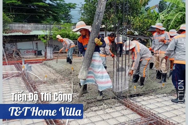 Công Tác Đổ Bê Tông Sàn Trệt Tại Villa T&T Home – Phước Thái, Đồng Nai