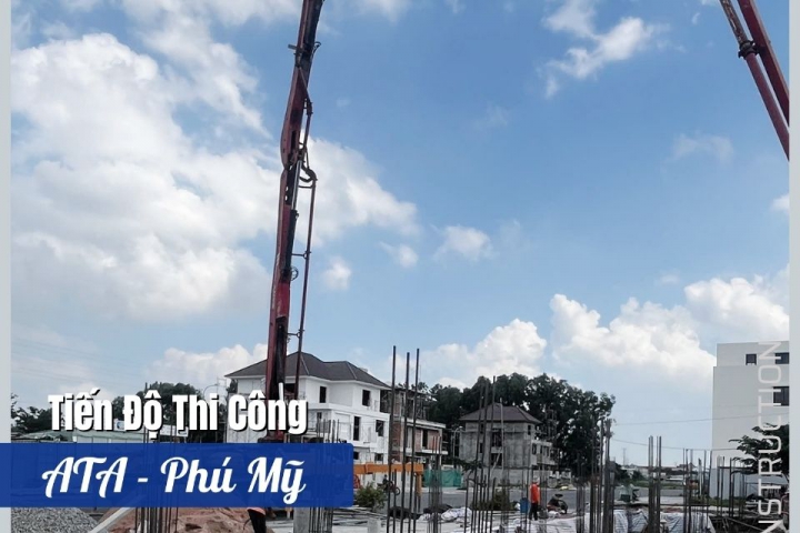 Cập Nhật Nhà Phố ATA Phú Mỹ – Đổ Bê Tông Móng 2 Phương