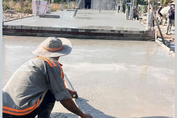 Cập Nhật Công Trình T&H Home Thi Công Đổ Bê Tông Sàn Trệt Đúng Chuẩn Kỹ Thuật