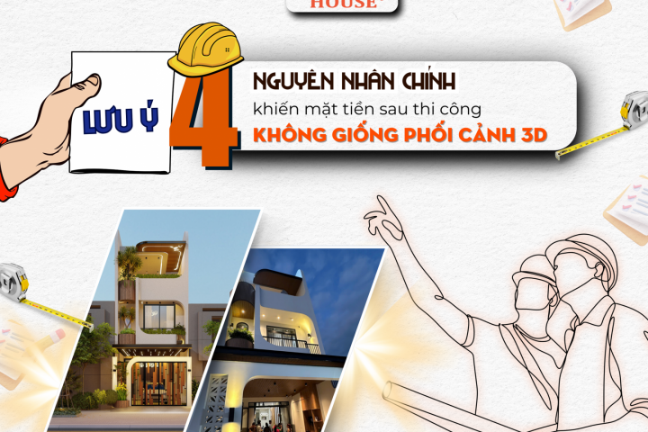 4 Nguyên Nhân Chính Khiến Mặt Tiền Nhà Sau Thi Công Không Giống Phối Cảnh 3D