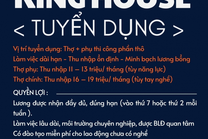 TUYỂN DỤNG THỢ HỒ – PHỤ HỒ LÀM VIỆC LÂU DÀI TẠI TP.HCM