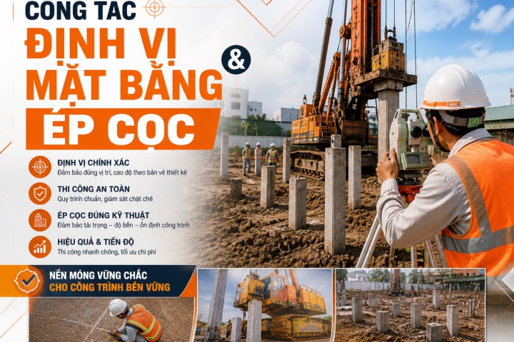 Công Tác Định Vị Mặt Bằng & Ép Cọc
