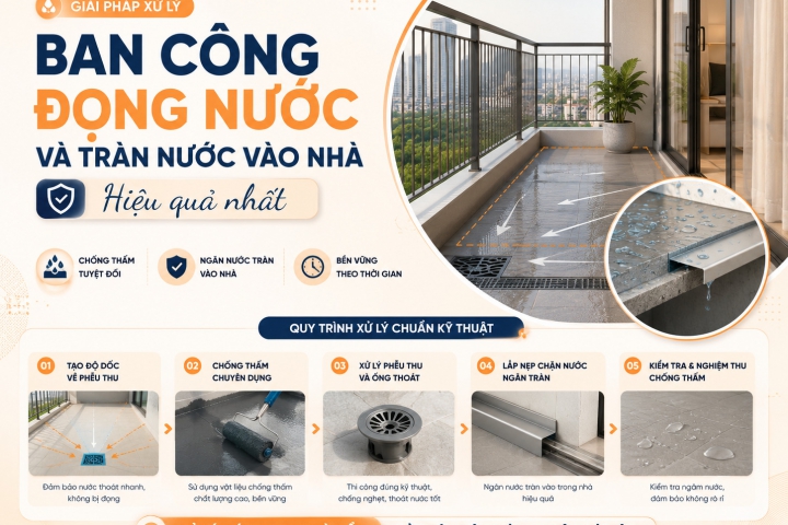 Giải pháp xử lý ban công đọng nước và tràn nước vào nhà hiệu quả nhất 