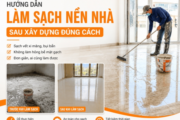 Hướng Dẫn Làm Sạch Nền Nhà Sau Xây Dựng Đúng Cách