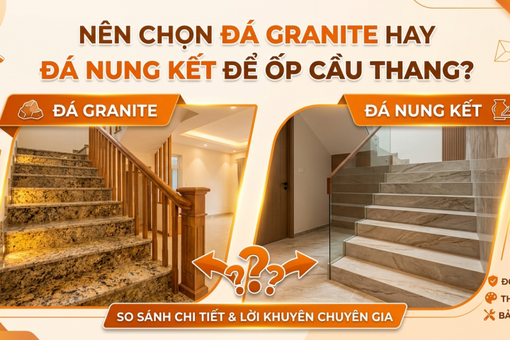 Nên Chọn Đá Granite Hay Đá Nung Kết Để Ốp Cầu Thang ?