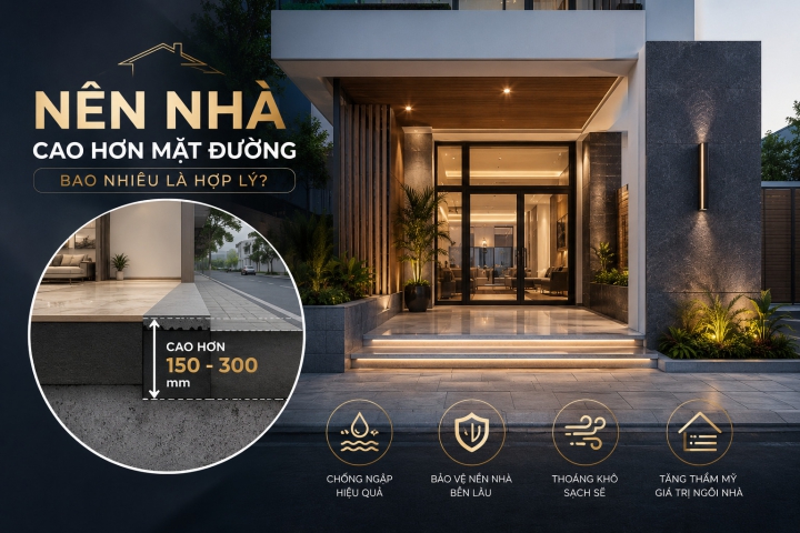 Nền nhà cao hơn mặt đường bao nhiêu là hợp lý? Giải đáp từ A-Z cho gia chủ