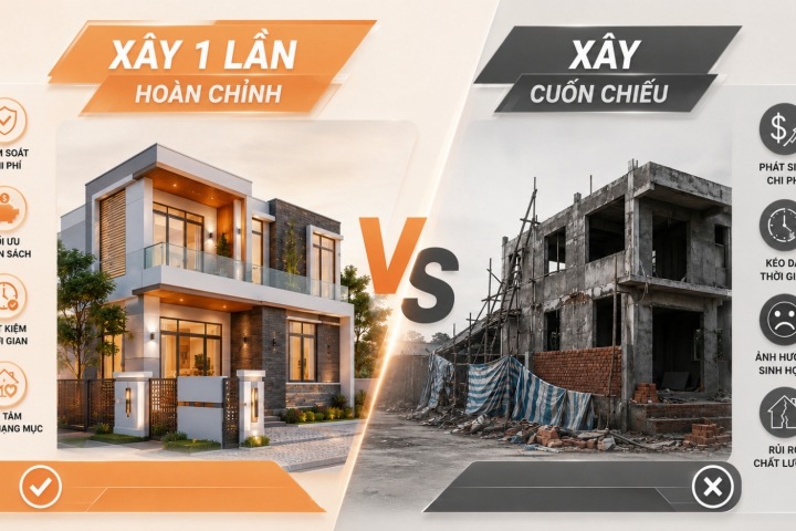 Nên Xây Nhà Hoàn Chỉnh Một Lần Hay Xây Cuốn Chiếu Để Tiết Kiệm Chi Phí?