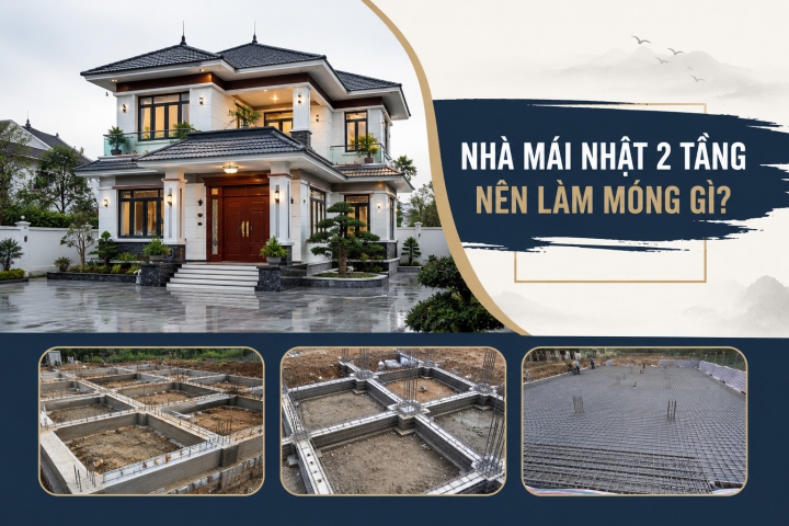 Nhà mái Nhật 2 tầng nên làm móng gì? Phân tích chuyên sâu