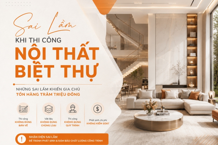 Sai Lầm Khi Thi Công Nội Thất Biệt Thự Khiến Gia Chủ Tốn Hàng Trăm Triệu Đồng