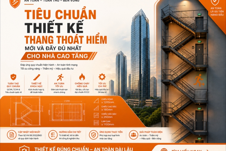 Tiêu Chuẩn Thiết Kế Thang Thoát Hiểm Mới Và Đầy Đủ Nhất Cho Nhà Cao Tầng