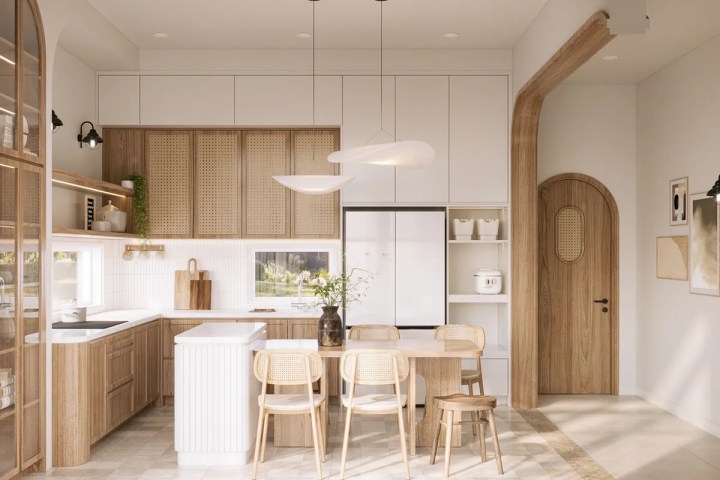 20+ Mẫu Tủ Bếp Wabi Sabi Đẹp Mộc Mạc, Tối Giản Nhưng Cuốn Hút Lạ Thường