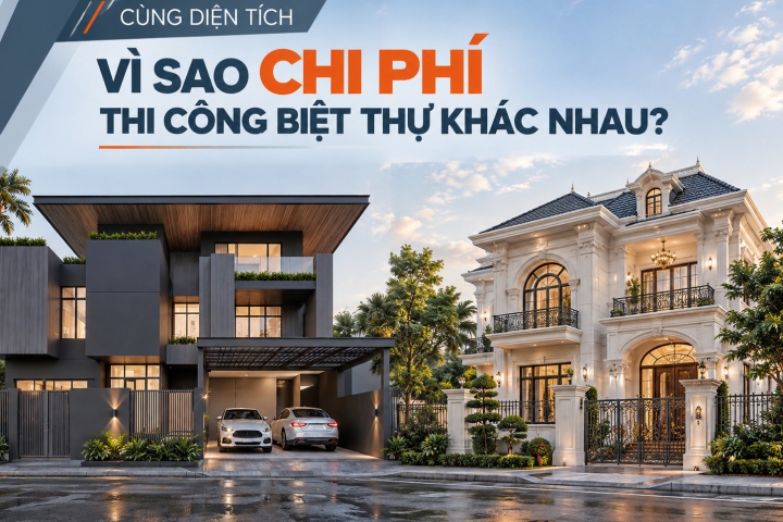 Vì Sao Biệt Thự Có Cùng Diện Tích Nhưng Chi Phí Thi Công Lại Khác Nhau?