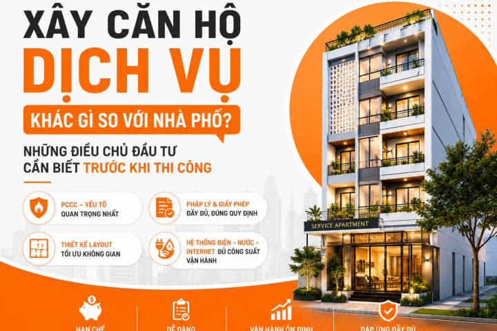 Xây Dựng Căn Hộ Dịch Vụ Có Gì Khác So Với Nhà Phố? Những Lưu Ý Quan Trọng Gia Cần Biết