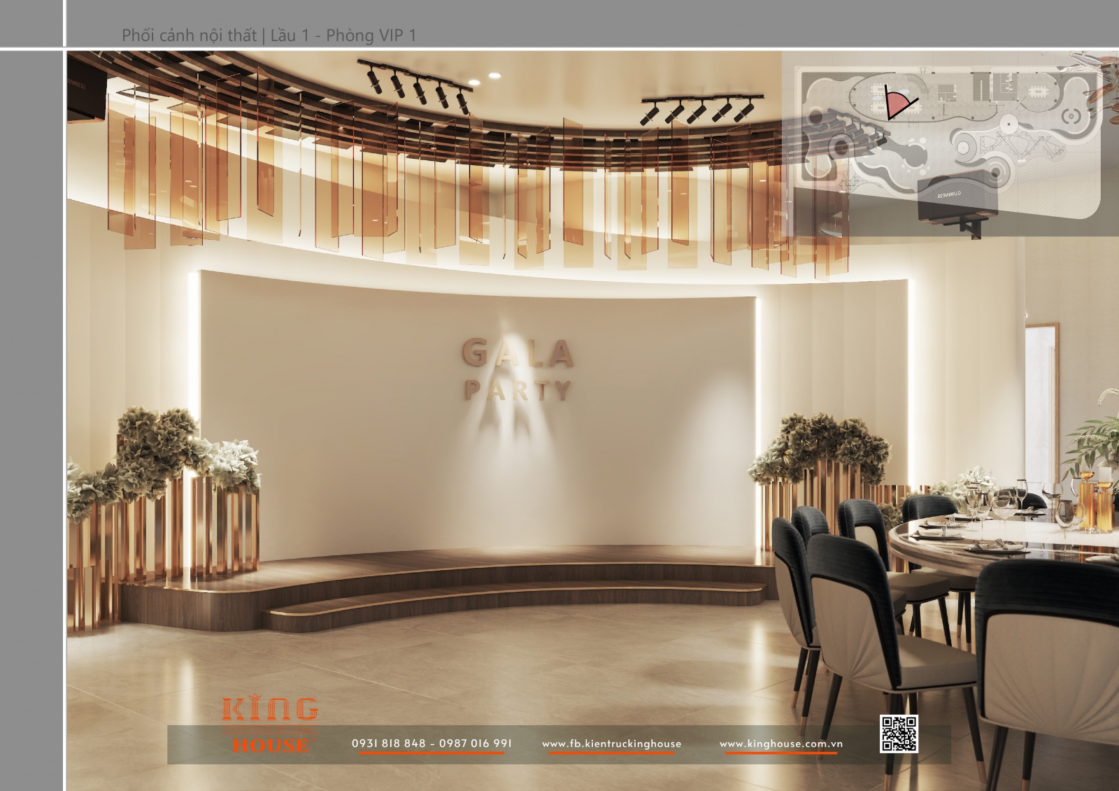 Nhà Hàng Shella | Concept Nội Thất Lầu 1 – Gala Party Sang Trọng Và Cảm Xúc