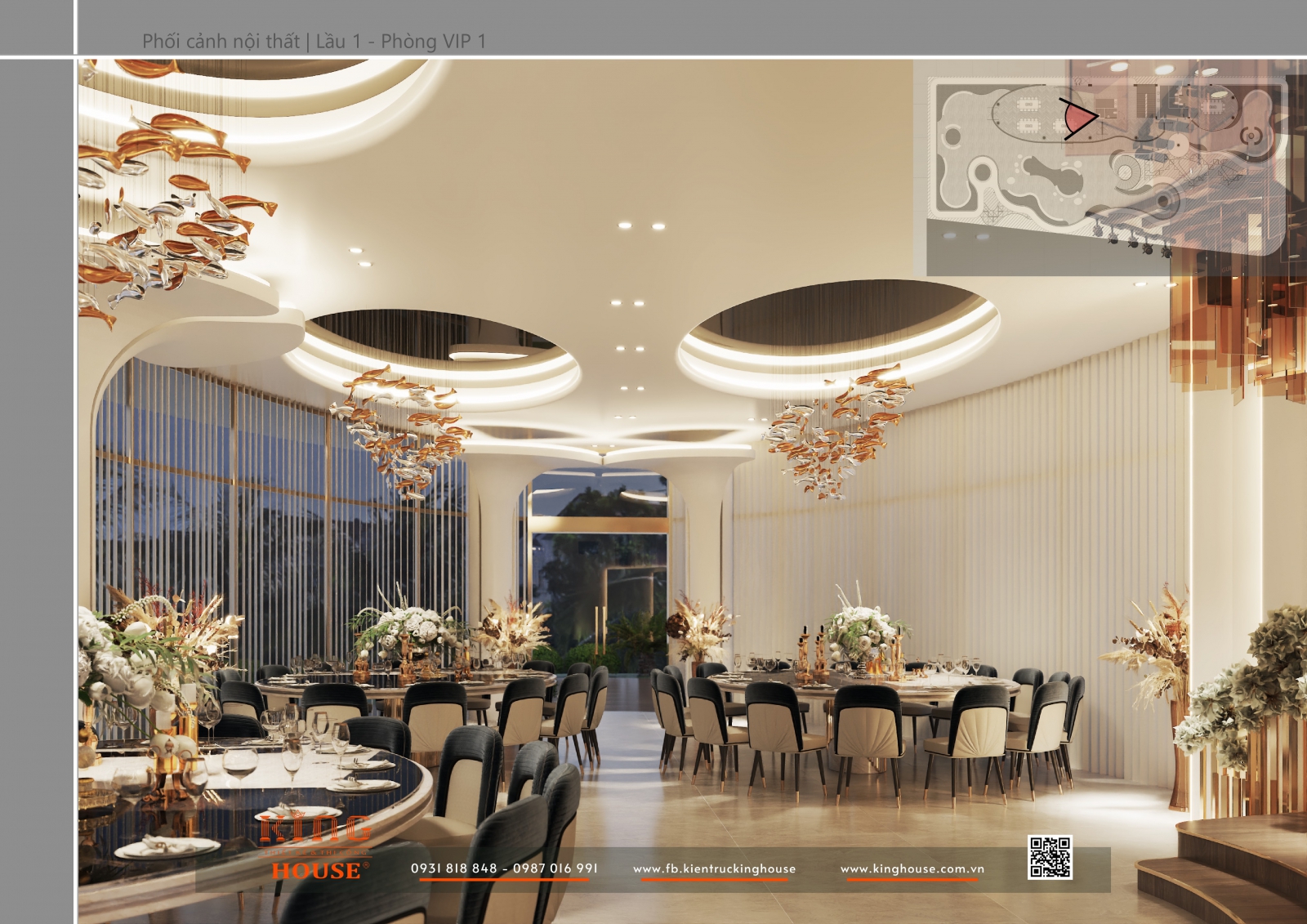 Nhà Hàng Shella | Concept Nội Thất Lầu 1 – Gala Party Sang Trọng Và Cảm Xúc