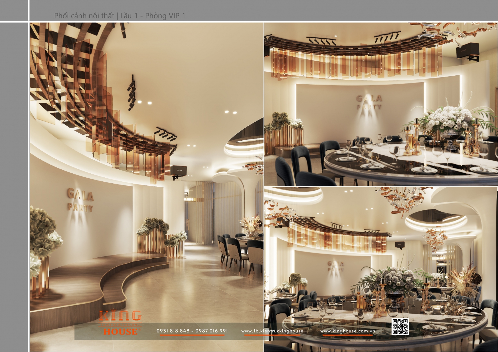 Nhà Hàng Shella | Concept Nội Thất Lầu 1 – Gala Party Sang Trọng Và Cảm Xúc